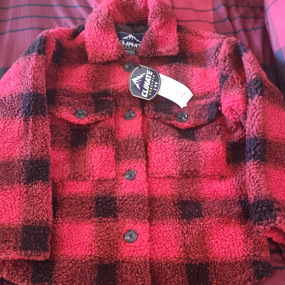 Kids Checkered Fleece Coat
